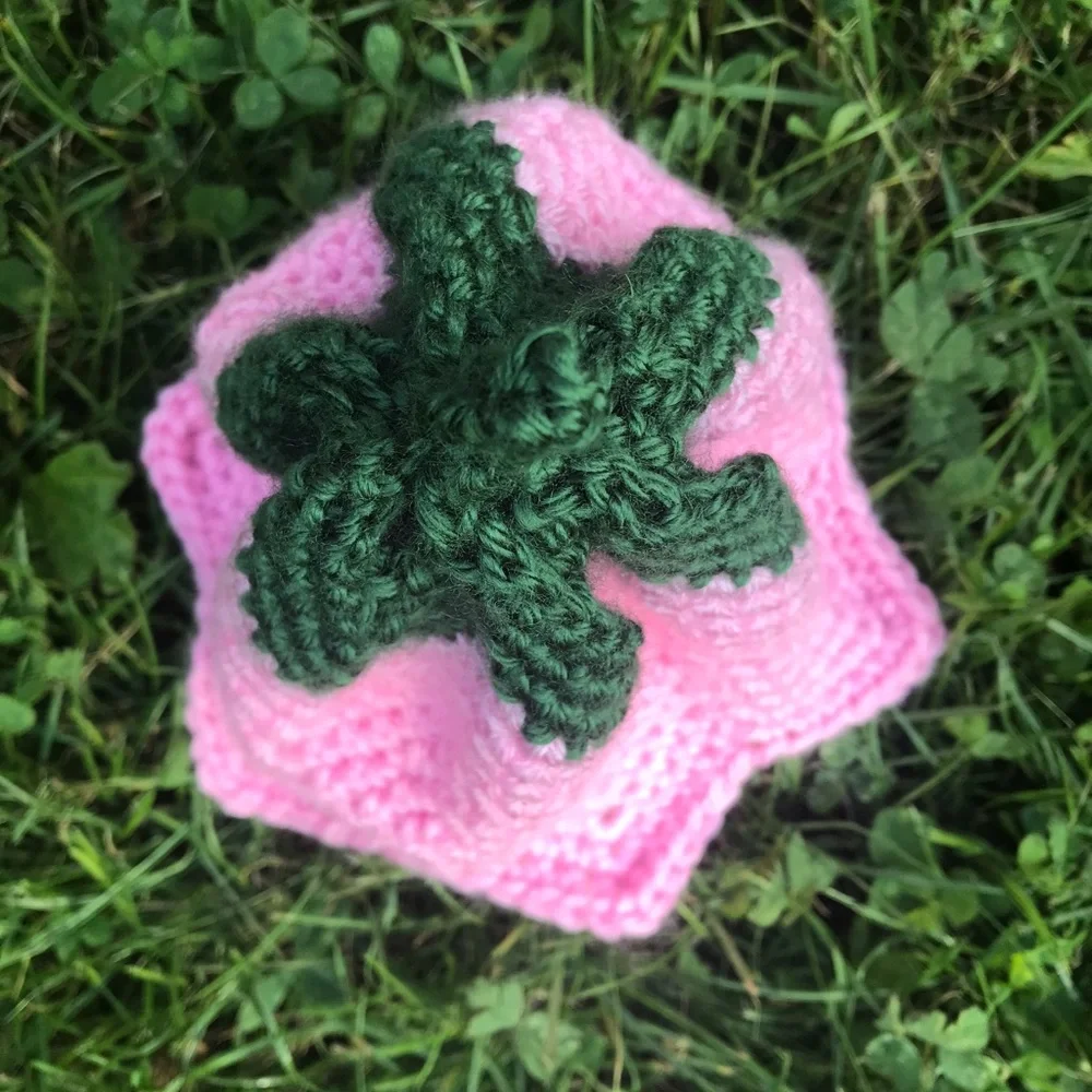 Handcrafted Pink Tulip Flower Baby Hat crochet